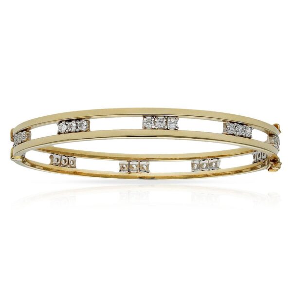 Brazalete oro 18kl bicolor circonitas