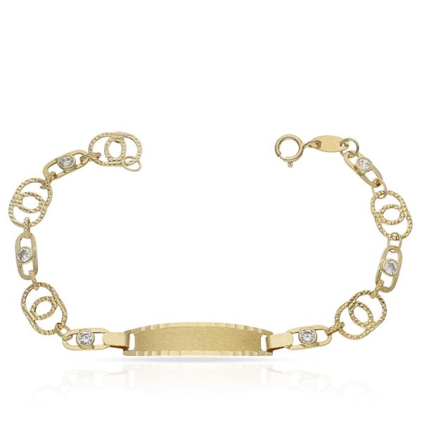 Pulsera oro 18kl troquelada circonitas