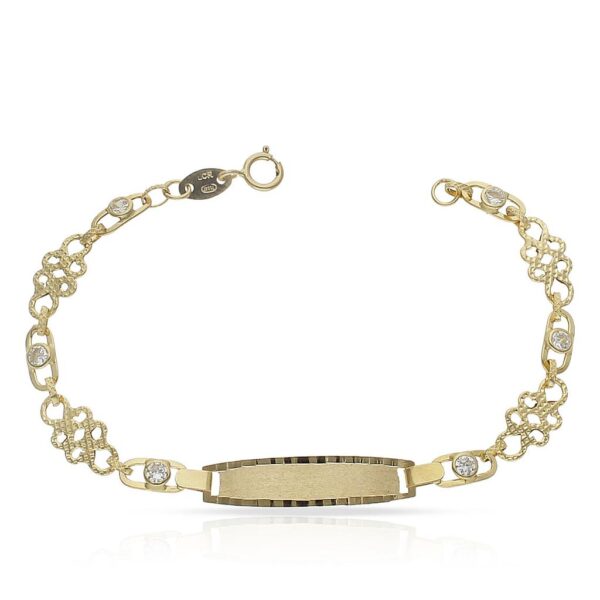 Pulsera oro 18kl troquelada circonitas