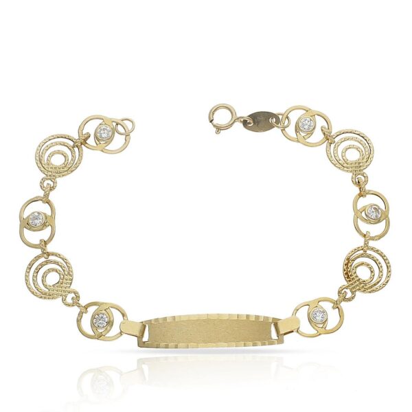 Pulsera oro 18kl troquelada circonitas
