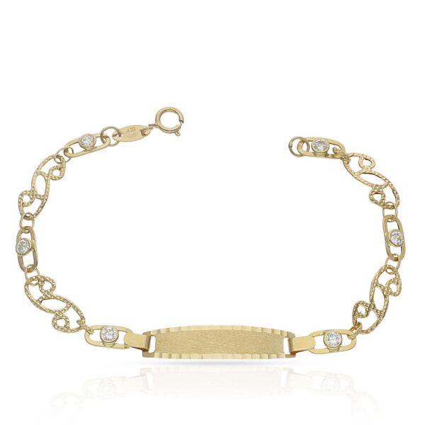 Pulsera oro 18kl troquelada circonitas