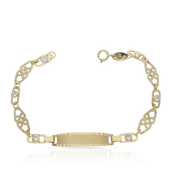 Pulsera oro 18kl troquelada circonitas