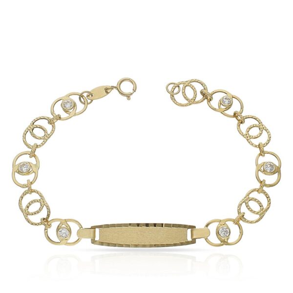 Pulsera oro 18kl troquelada circonitas