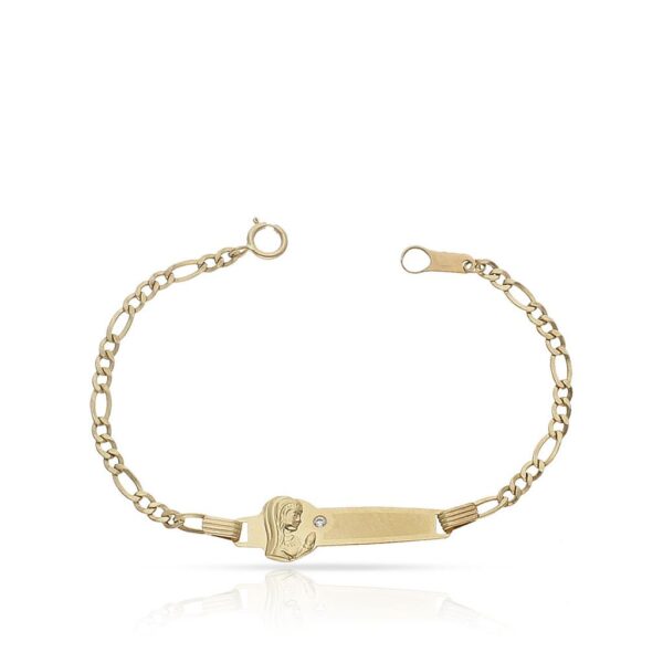 Pulsera oro 18kl virgen niña circonita