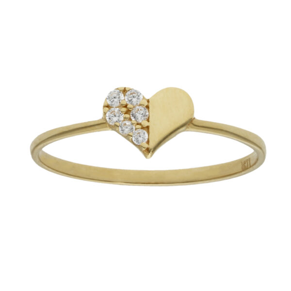 Sortija oro 18kl corazon circonitas