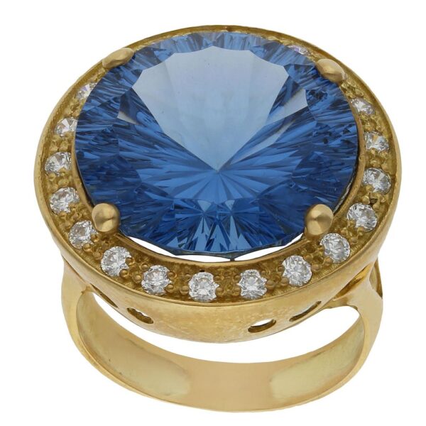 Sortija oro 18kl - piedra azul