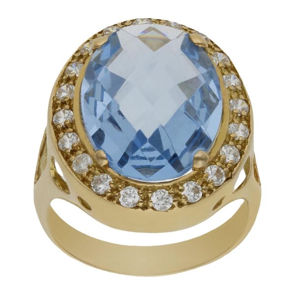 Sortija oro 18kl - piedra azul