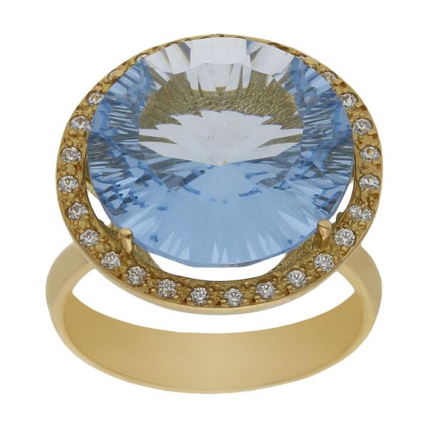 Sortija oro 18kl - piedra azul