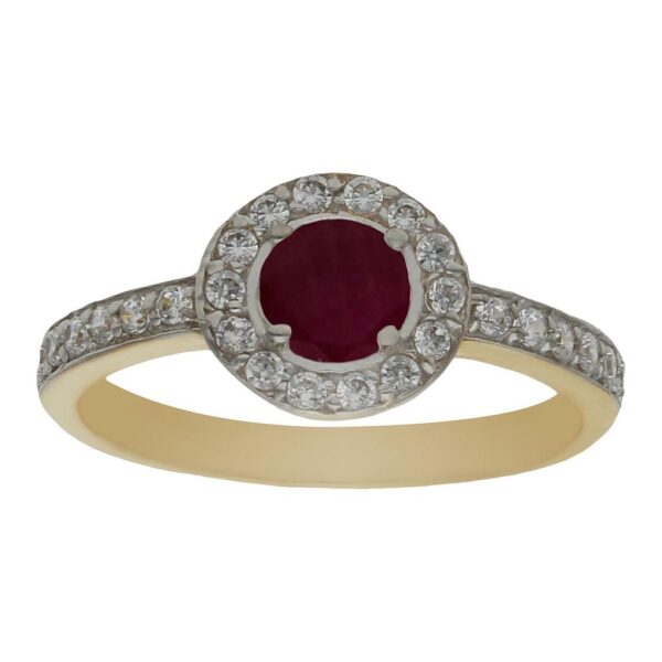 Sortija oro 18kl rubies finos + circonitas