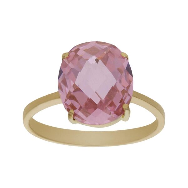 Sortija oro 18kl - piedra rosa