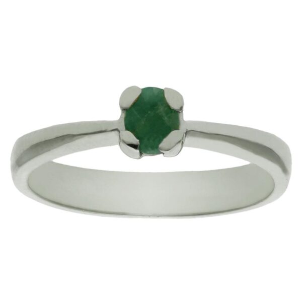 Sortija oro blanco 18kl esmeralda fina