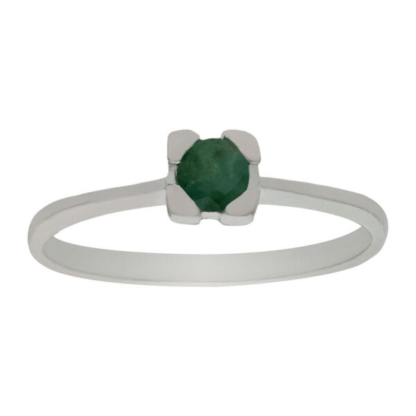 Sortija oro blanco 18kl esmeralda fina
