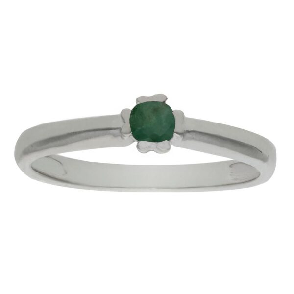 Sortija oro blanco 18kl esmeralda fina