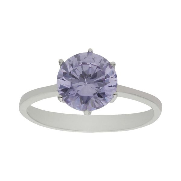 Sortija oro blanco 18kl - piedra malva