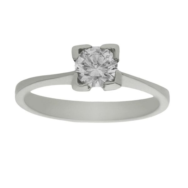 Sortija oro blanco 18kl circonita