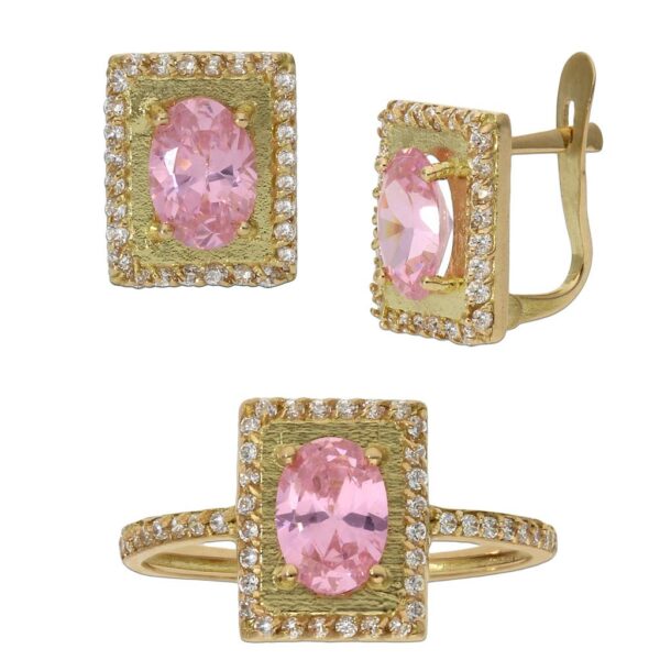 Sortija oro 18kl circonitas rosa