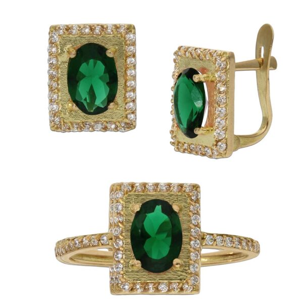 Sortija oro 18kl circonitas verde