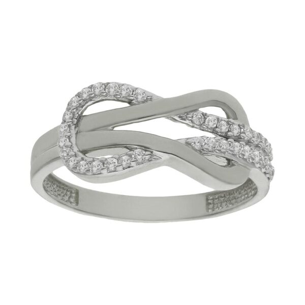Sortija oro blanco 18kl infinito circonitas