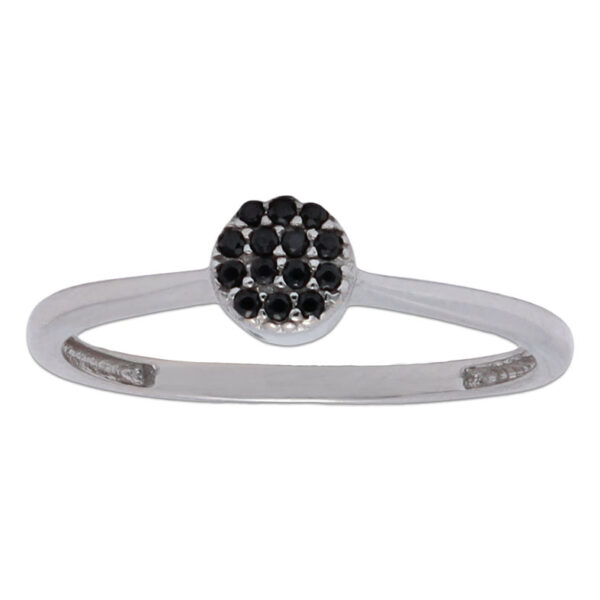 Sortija circulo oro blanco 18kl - negro