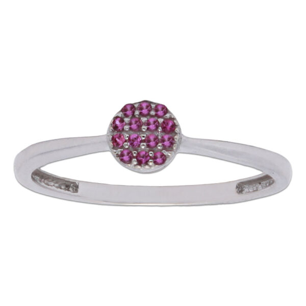 Sortija circulo oro blanco 18kl - rojo