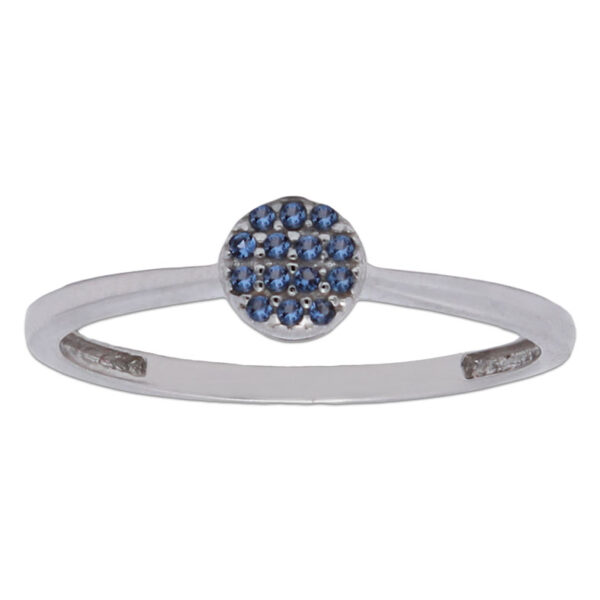 Sortija circulo oro blanco 18kl - azul