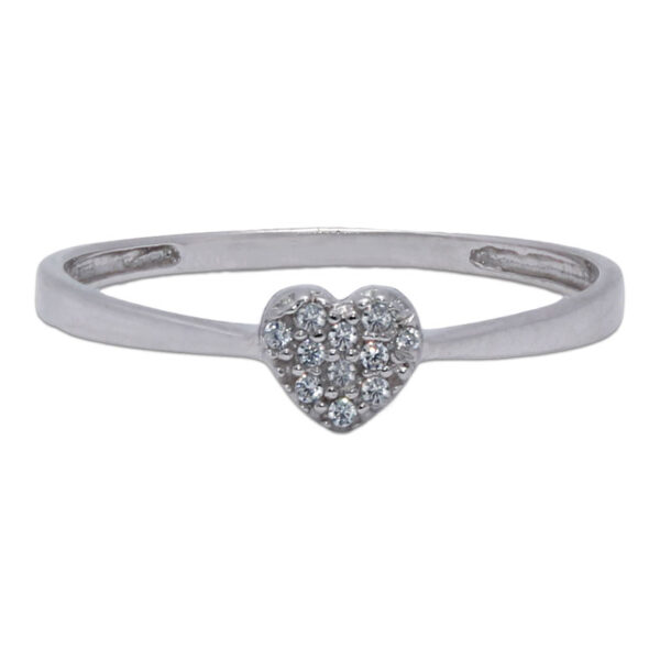 Sortija corazon oro blanco 18kl