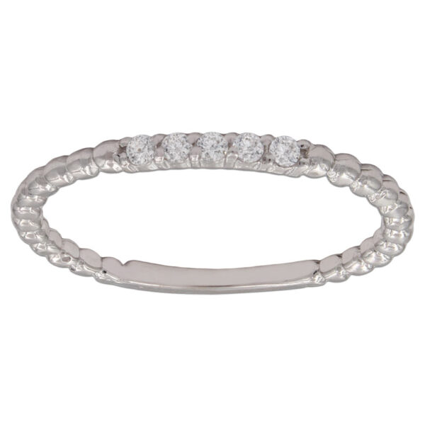 Sortija oro blanco 18kl bolas circonitas