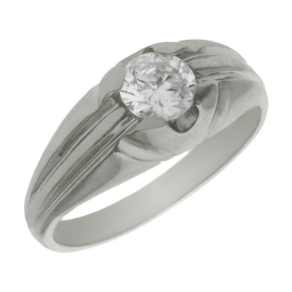 Solitario oro blanco 18kl