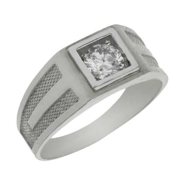 Solitario oro blanco 18kl