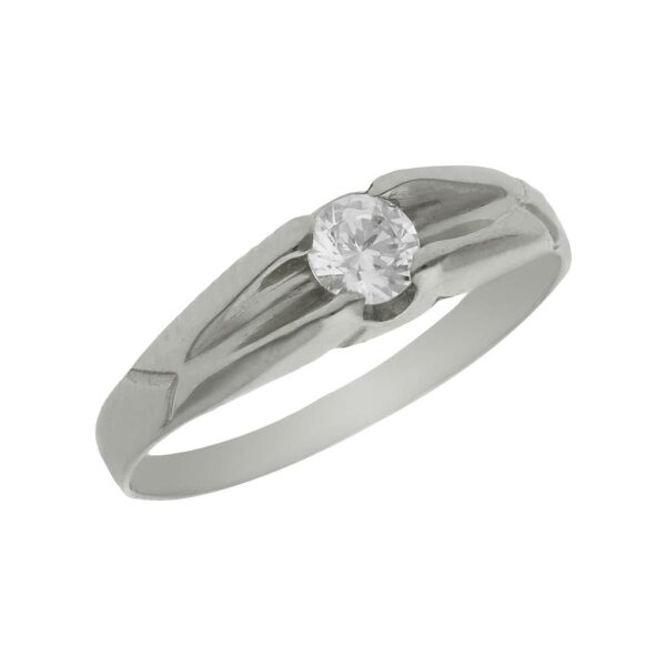 Solitario oro blanco 18kl