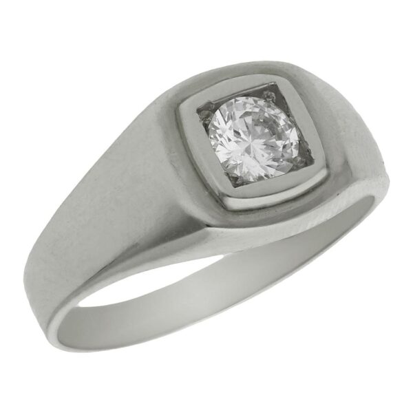 Solitario oro blanco 18kl