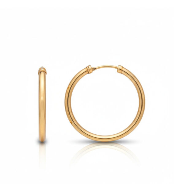 Aros oro 18 Kl tubo - 20mm