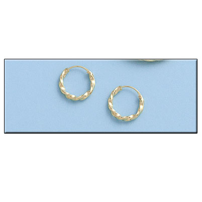 Aros oro 18 Kl rizados - 9mm