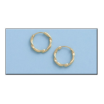 Aros oro 18 Kl rizados - 11mm