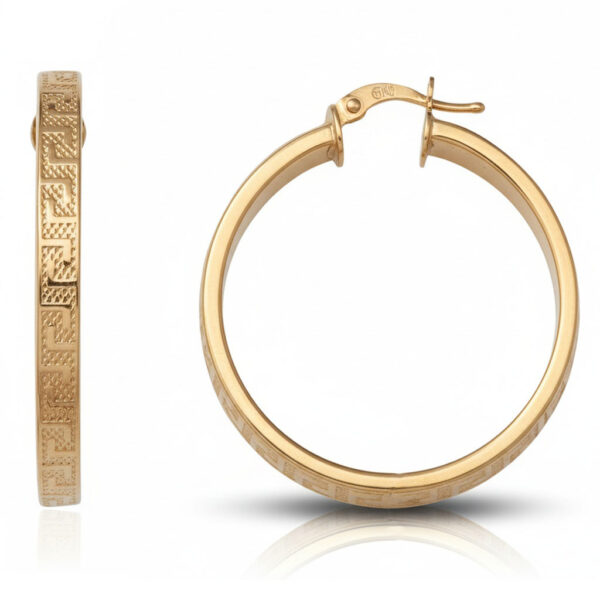Aros oro 18 Kl greca - 30mm