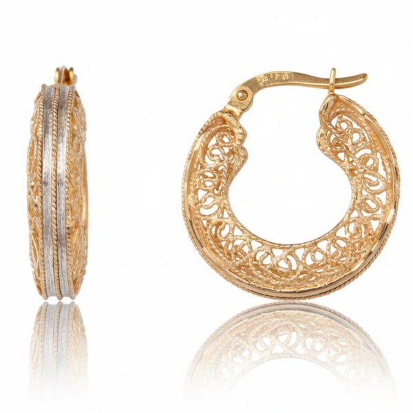 Aros oro 18 Kl filigrana
