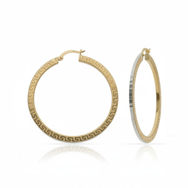 Aros oro 18 Kl greca - 25mm