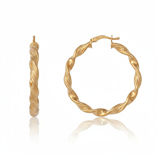 Aros oro 18 Kl ondulados - 30mm