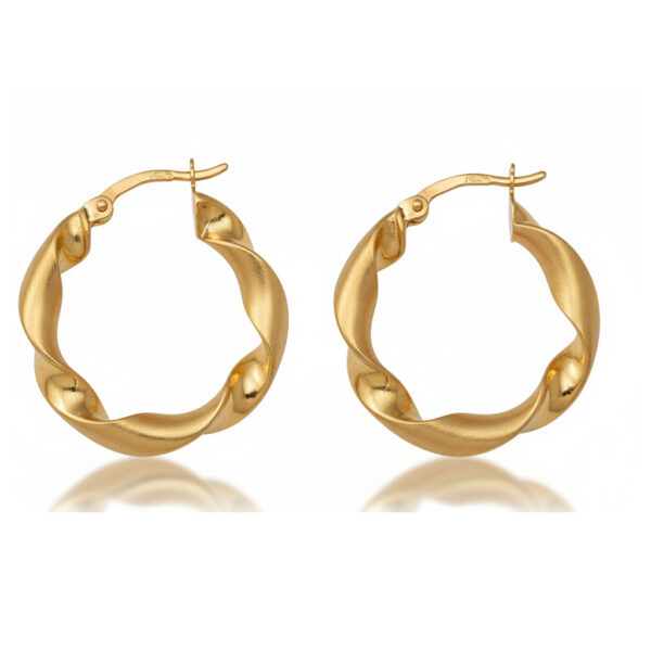 Aros oro 18 Kl ondulados - 21mm