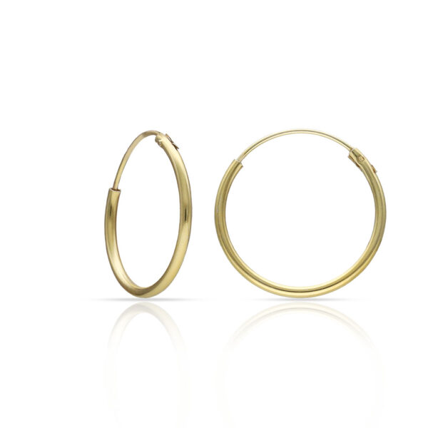 Aros plata chapada en oro - 14mm