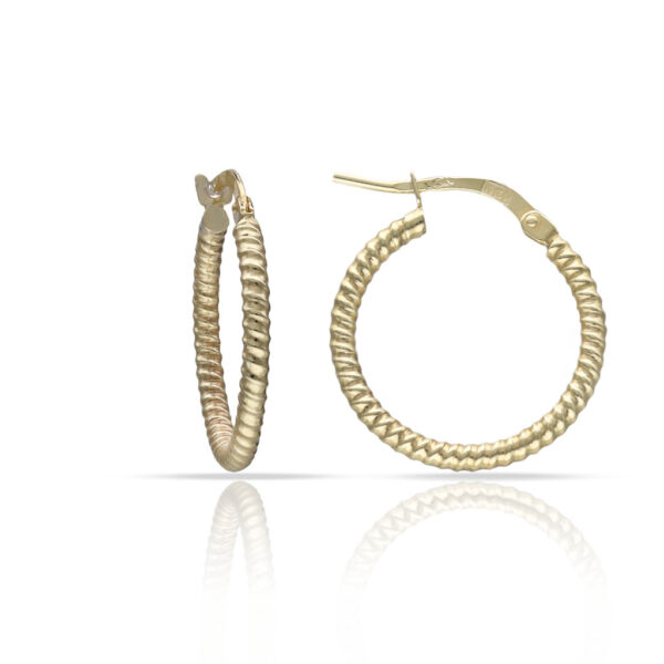 Aros plata chapada en oro - 15mm