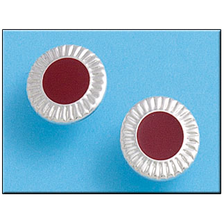 Pendiente plata 925mm circulo rojo - 15mm