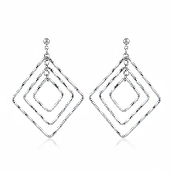 Pendientes rombos plata 925mm