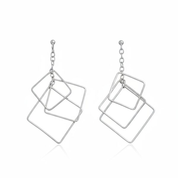 Pendientes rombos plata 925mm