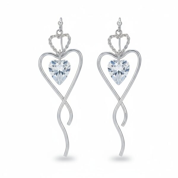 Pendientes corazon plata 925mm