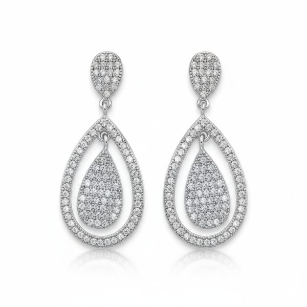 Pendientes plata 925mm lagrima circonitas