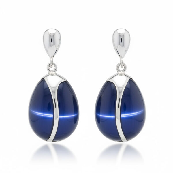 Pendientes plata 925mm ojo de gato