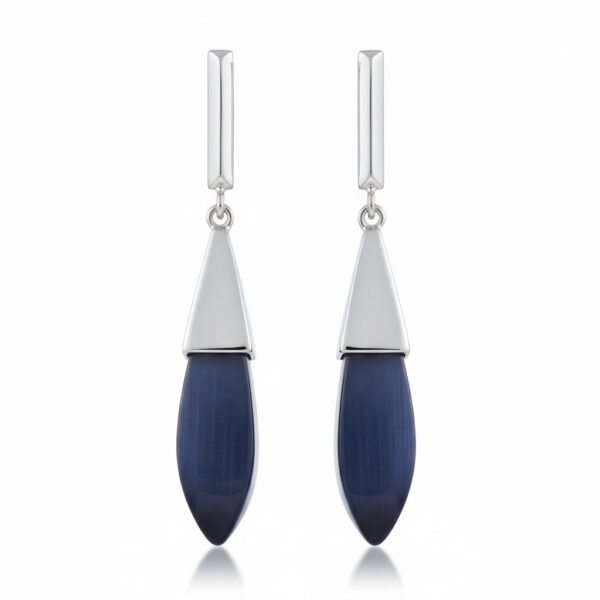 Pendientes plata 925mm ojo de gato
