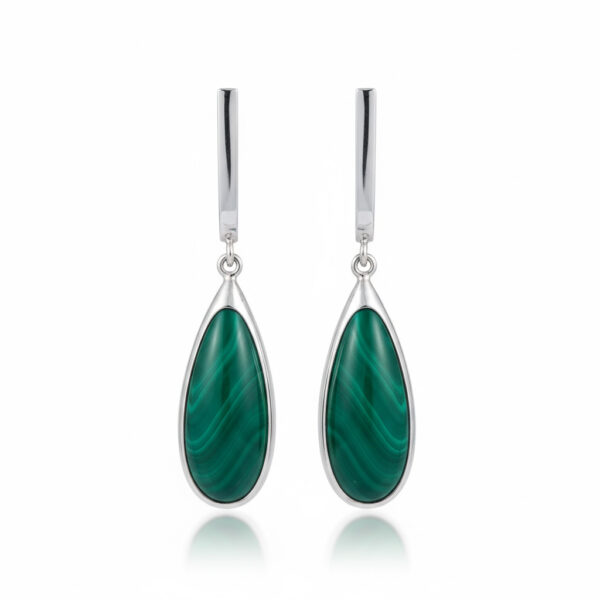 Pendientes plata 925mm resina verde