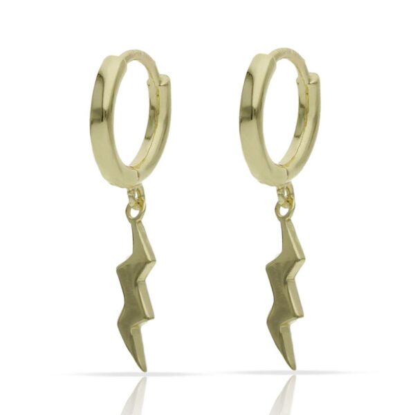 Aros plata chapada oro rayo - 4mm